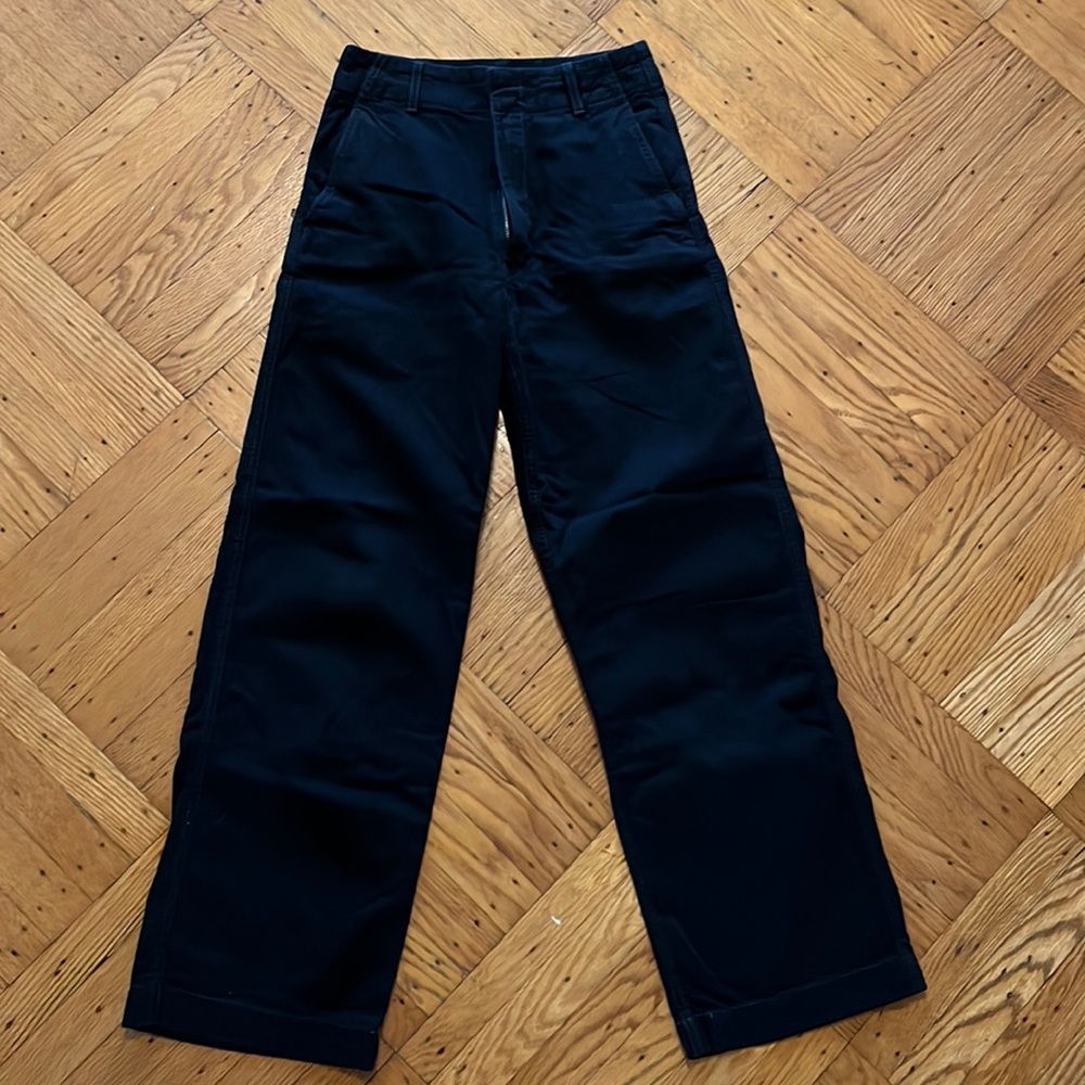 Black Uniqlo high waist wide leg trouser pants